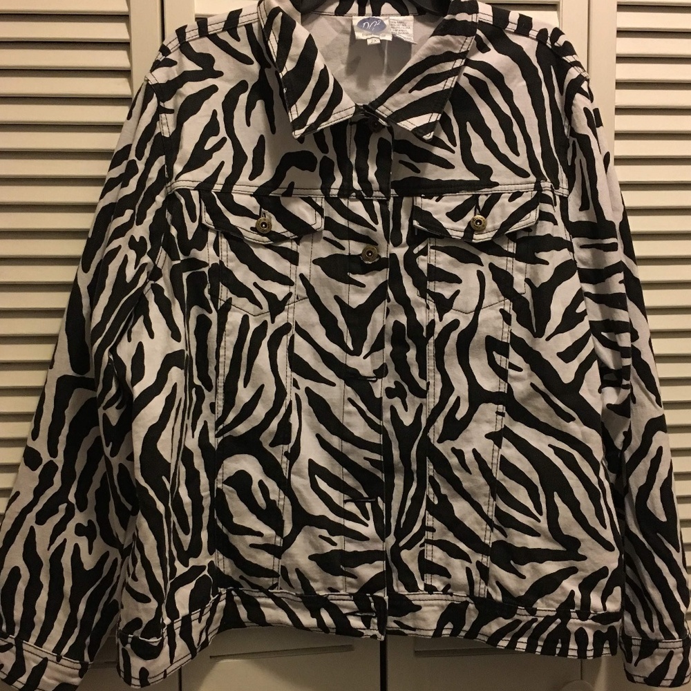 Zebra stripe denim jacket